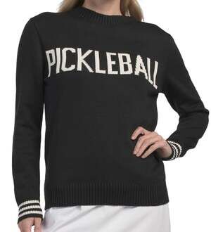 The Bubble Pickleball Knit Crewneck Sweater Black Size XS